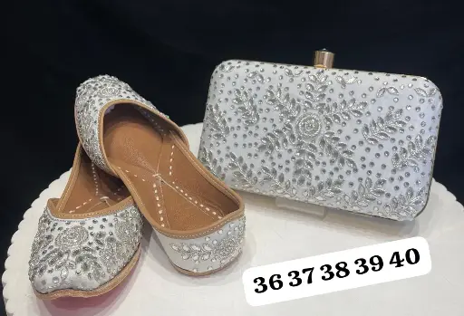 SIBY Saljut Glamour & Grace: Embroidered Juttis and Clutch Set