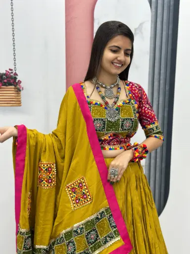  VC Navratri Special Pure Cotton Lehenga Choli with 6-Meter Big Flair 👗💌🥢💃🏿
