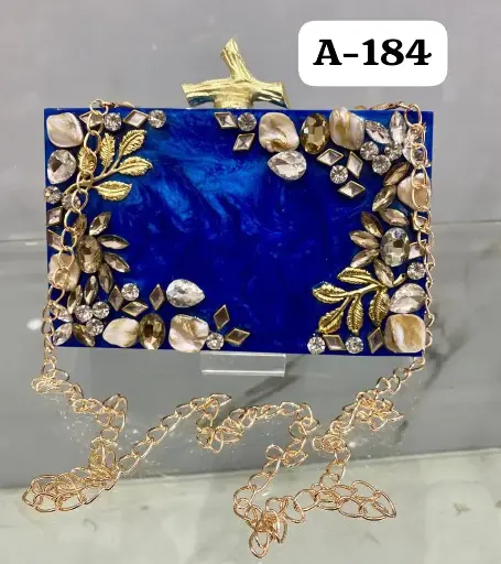 SIBY Saljut Blue Elegant Resin Clutch Bags—A Statement Accessory