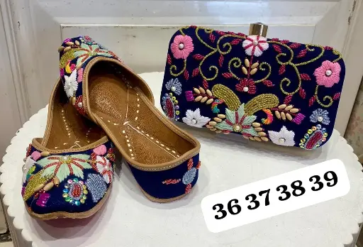 SIBY Saljut Chic Embroidery Duo: Juttis & Clutch Set